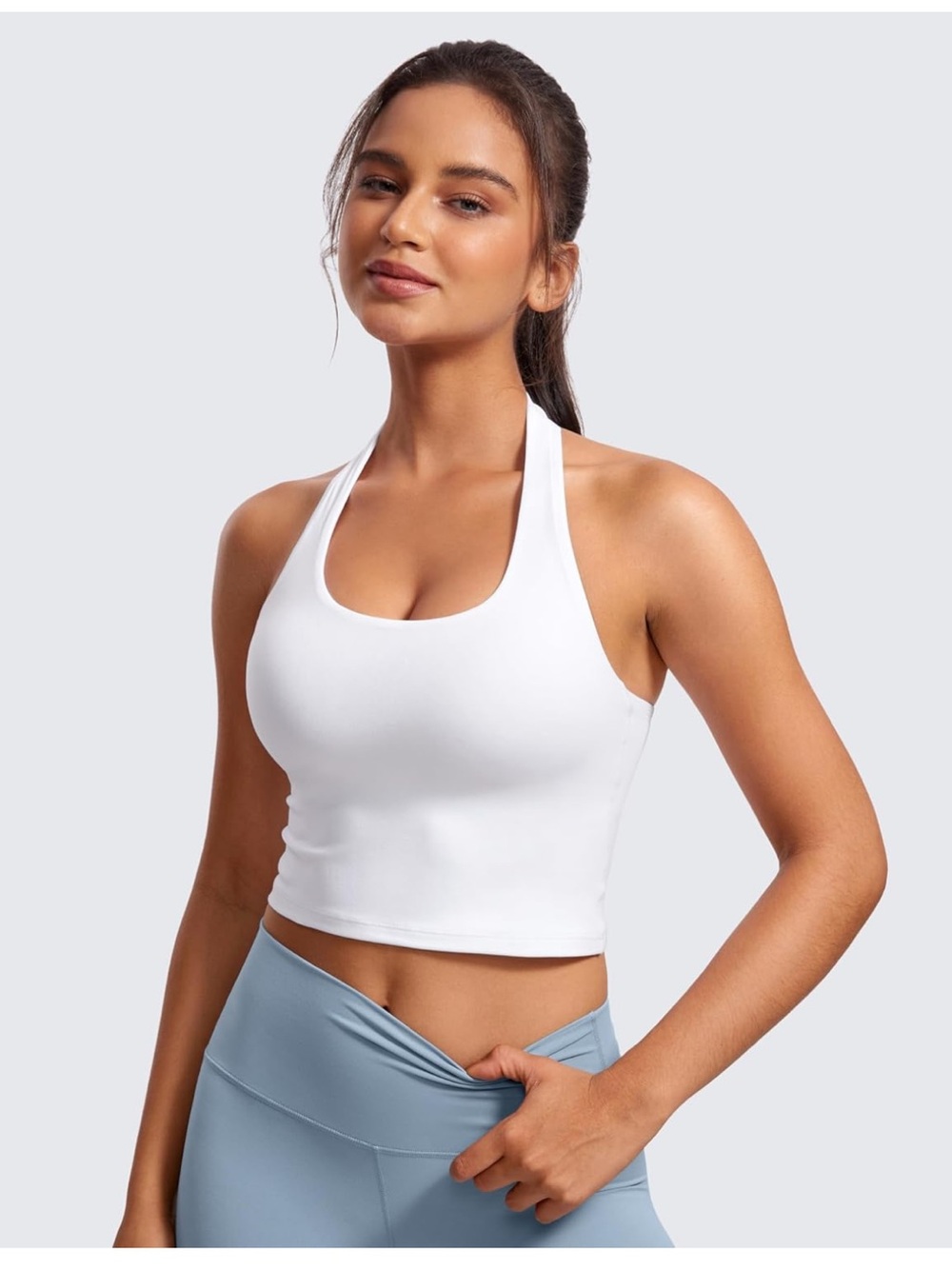 CRZ YOGA Butterluxe Halter Crop Tank Top